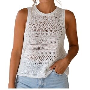 Boho Bliss Crochet‎ Sleeveless Top Womens M/L